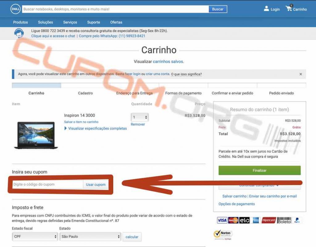 Cupom Dell Inspiron