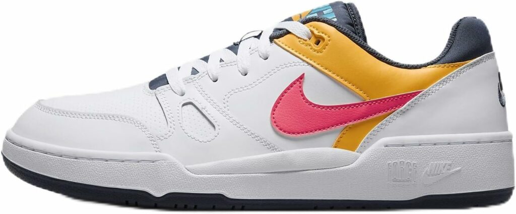 Nike Tênis masculino Full Force Low (HF4846-100, branco/azul trovão/cacto empoeirado/rosa corredor)